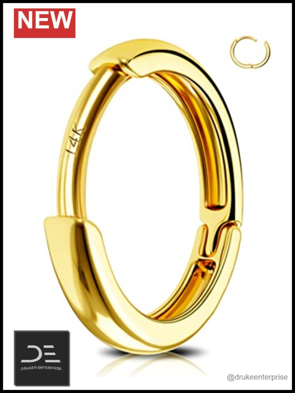 14K Solid Gold Tiny Huggie Hoop Earrings - 20G